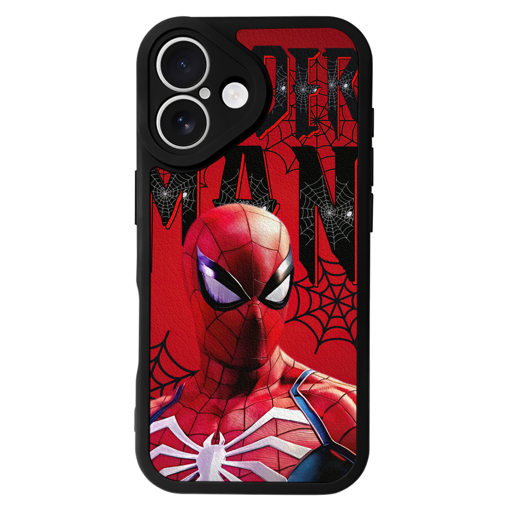 （画像用） Spider Man スパイダーマン 【iPhone 16シリーズ対応】シリコンスマホケース（レザー調） 材質：シリコン